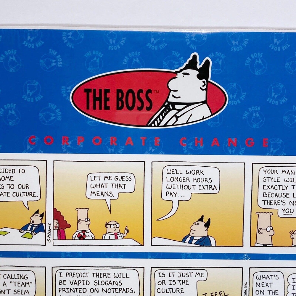 Dilbert Lithograph Print 2 Strips The Boss Corp Change United Feature Syndicate - Picture 2 of 7